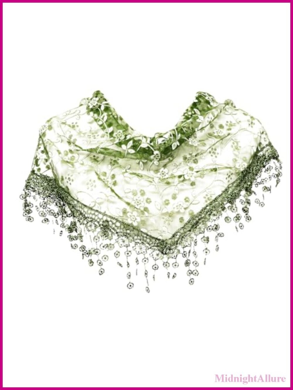 Lace Triangle Scarf Floral Fringe Neck Wrap Bandana for Beach Party